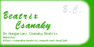 beatrix csanaky business card